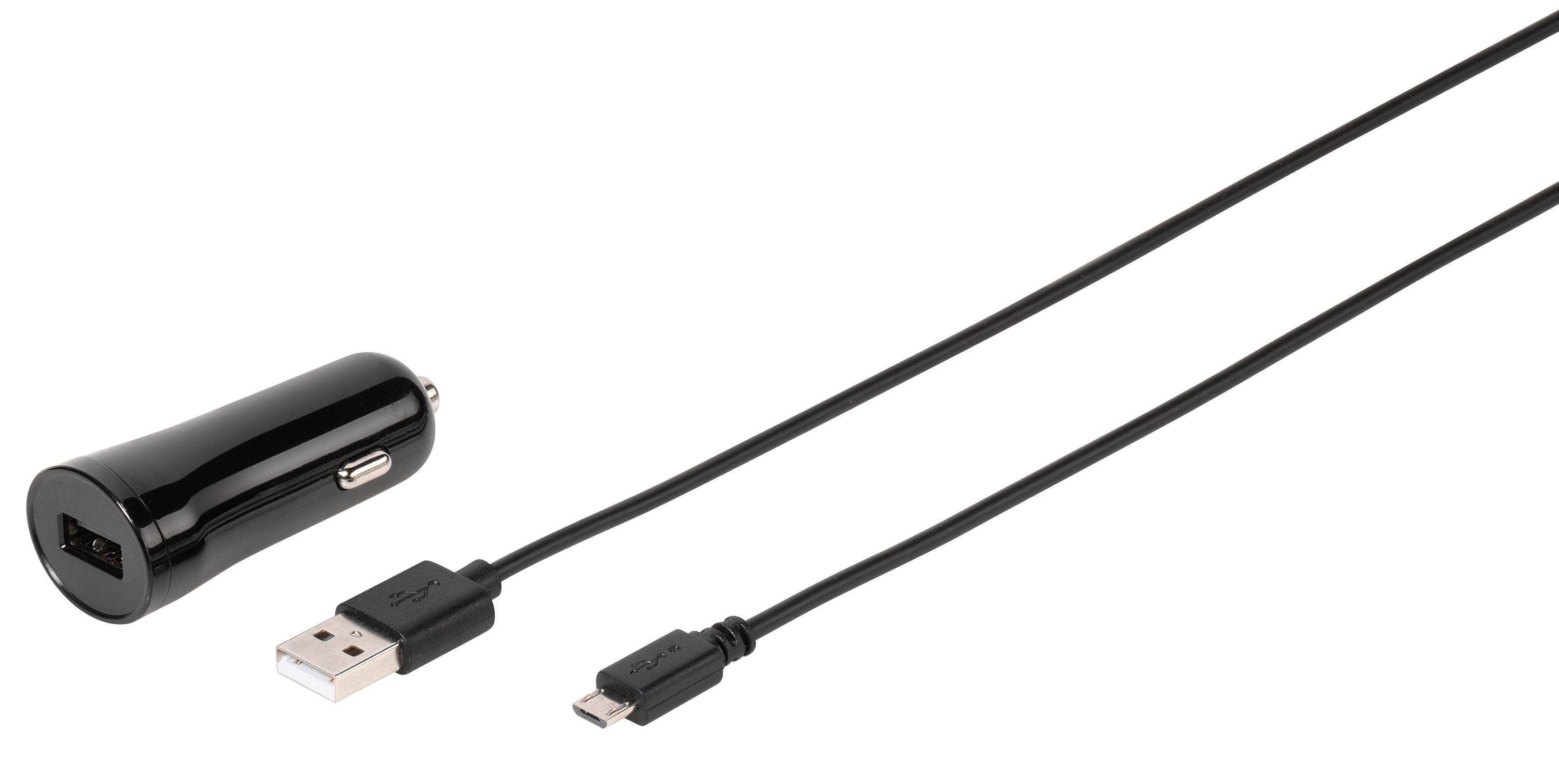 Kfz-Ladegerät 2.4 A, inkl. Micro USB Kabel, 1,2m (62216)