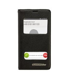 14664 Double Window Case für Sony Xperia Z3 Compact Leder schwarz Handyhülle