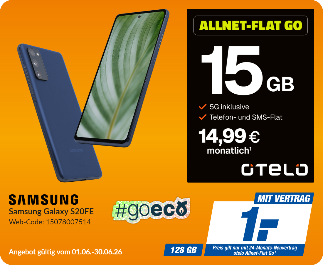 Samsung S20FE mit Allnet-Flat Go für 1€!