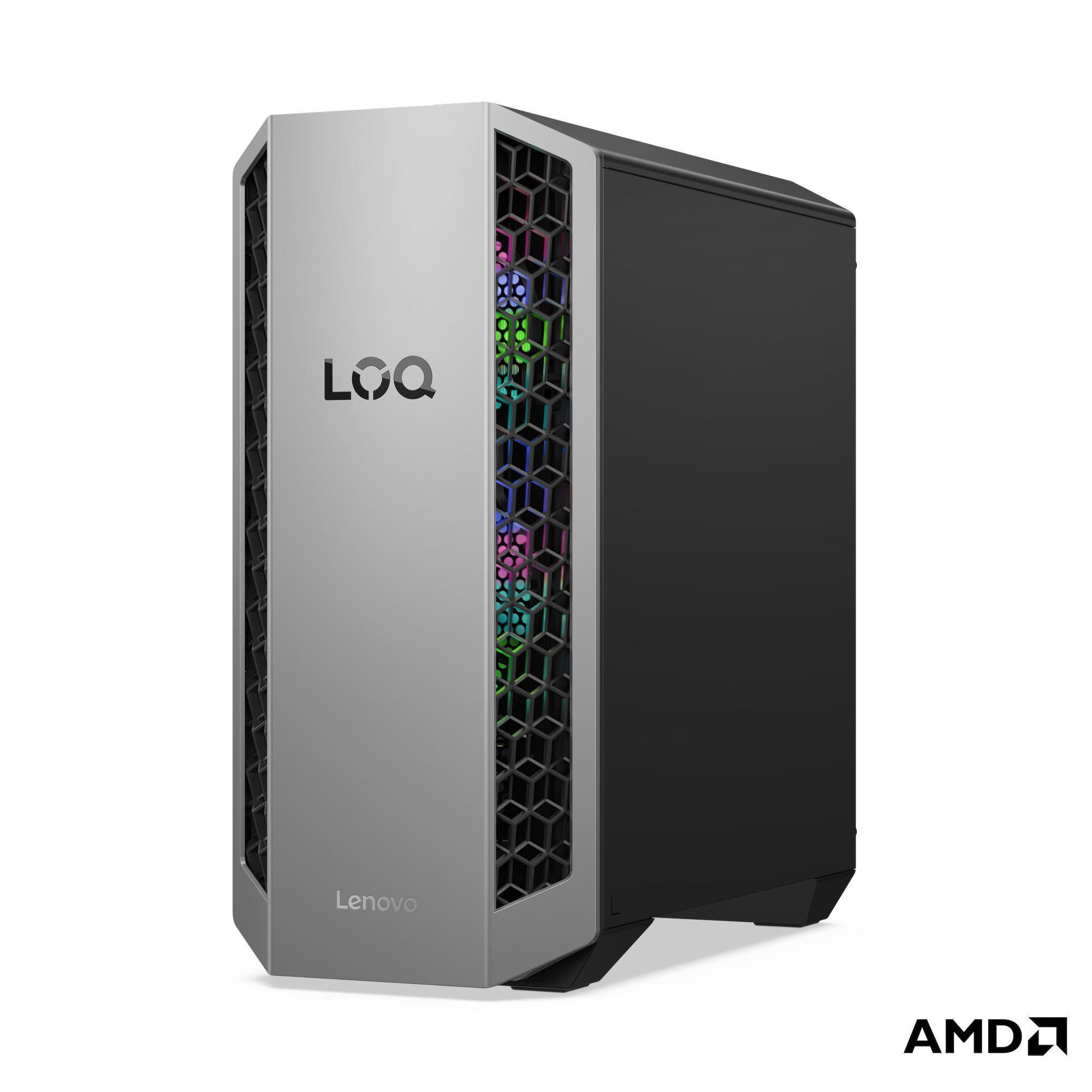 LOQ Tower 26ADR10, Luna Grey, Eclipse Black, AMD Ryzen 7 8745HX, 16 GB, 1 TB, GeForce RTX 5060 Ti Gaming-PC