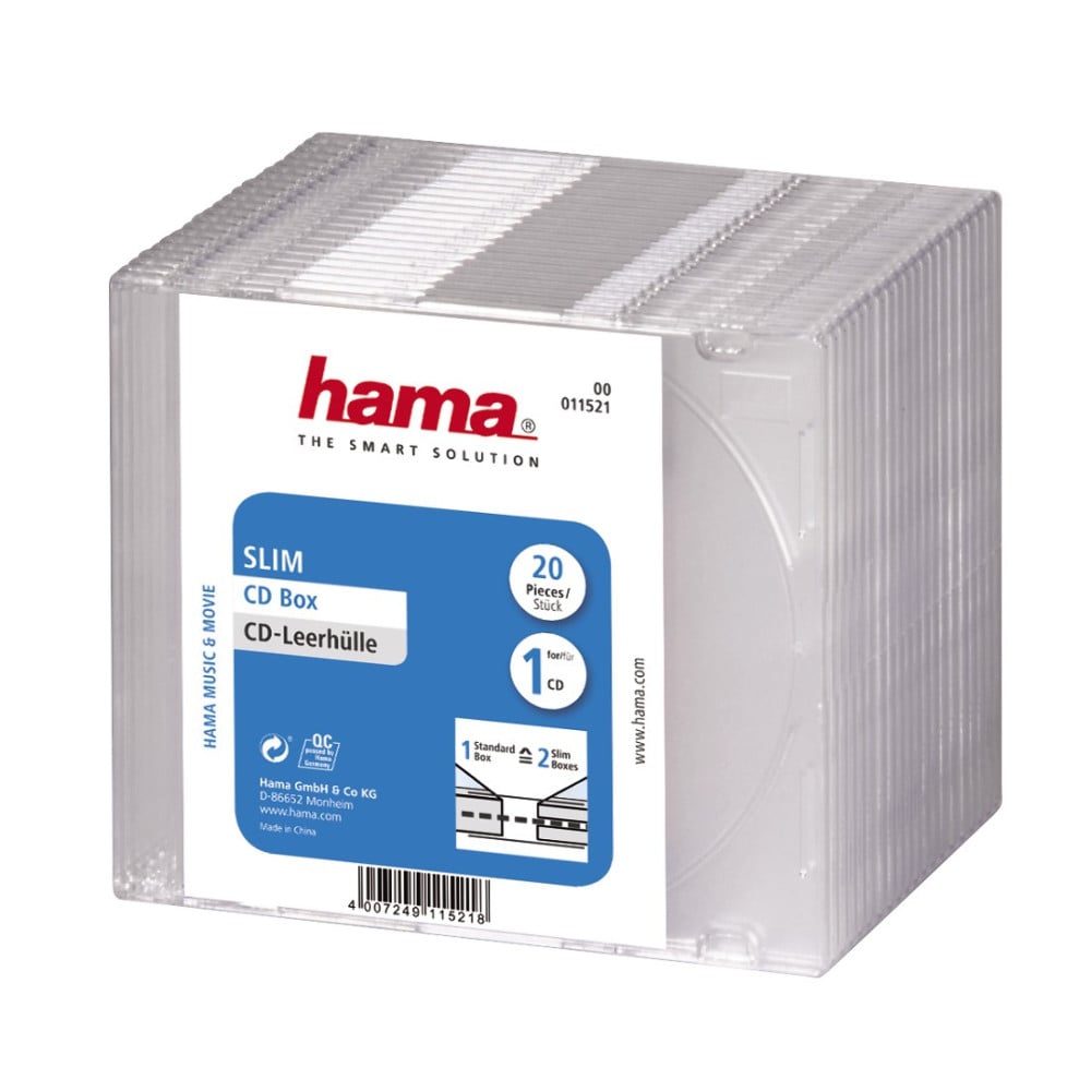 CD-Slim-Box, 20er-Pack, Transparent, Vorratspack (00011521)