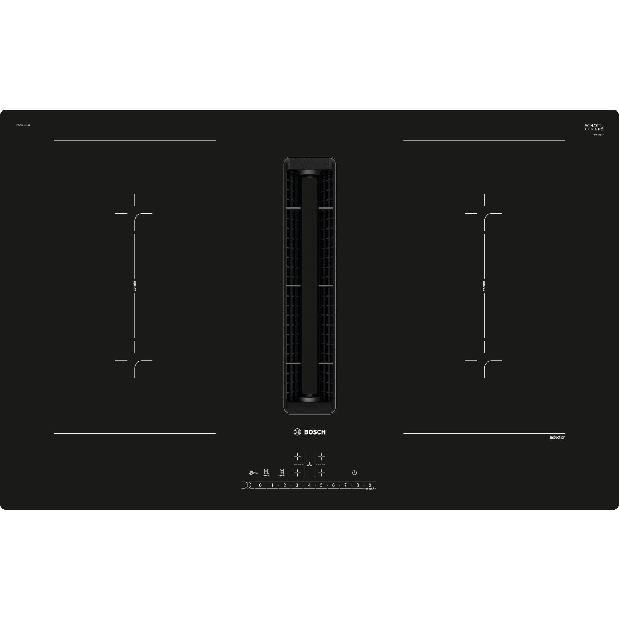 PVQ811F15E Induktionskochfeld mit Dunstabzug