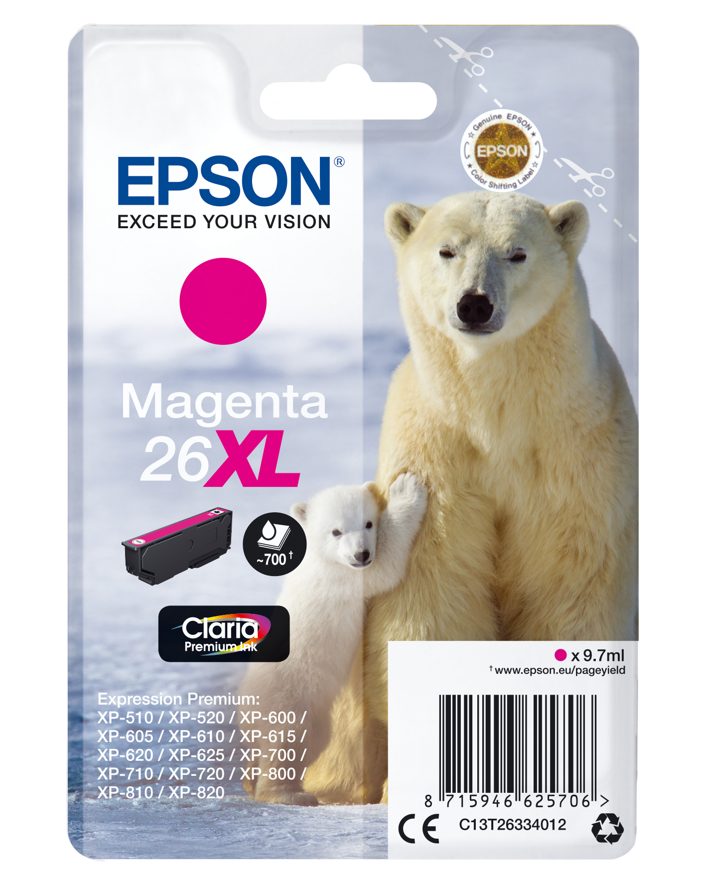 C13T26324012 XL Eisbär magenta Druckerpatrone