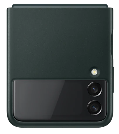 Leather Cover für Galaxy Z Flip3, Green Handyhülle