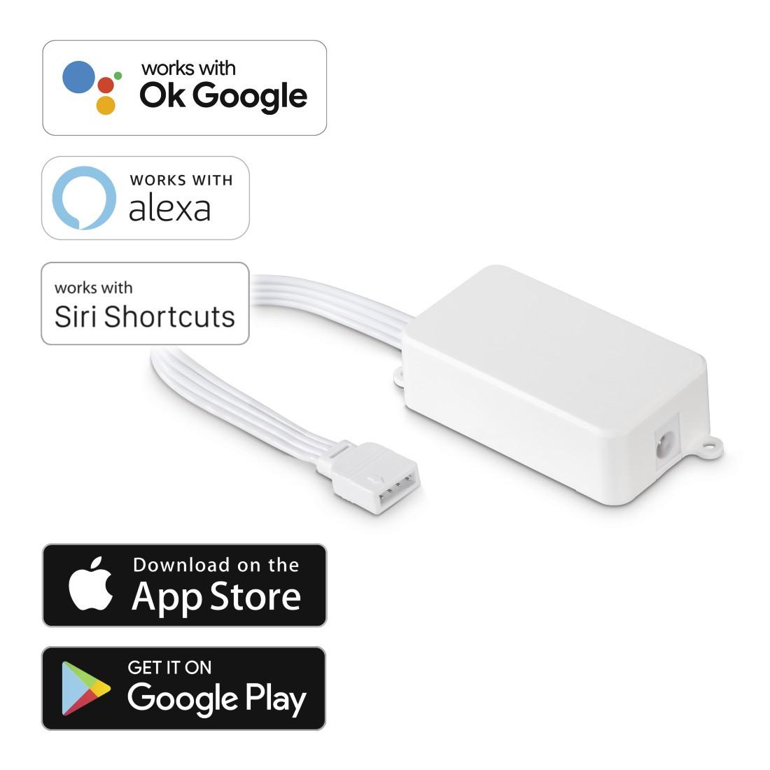 WLAN-Controller für LED-Strip, für Sprach- und Appsteuerung, RGB, Adapter (00176568)