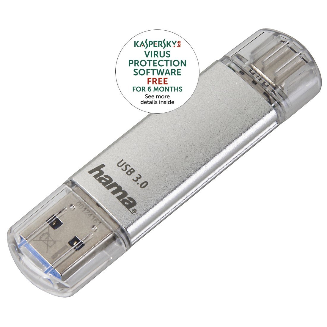 USB-Stick "C-Laeta", Type-C USB 3.1/USB 3.0, 32GB, 40 MB/s, Silber (00124162)