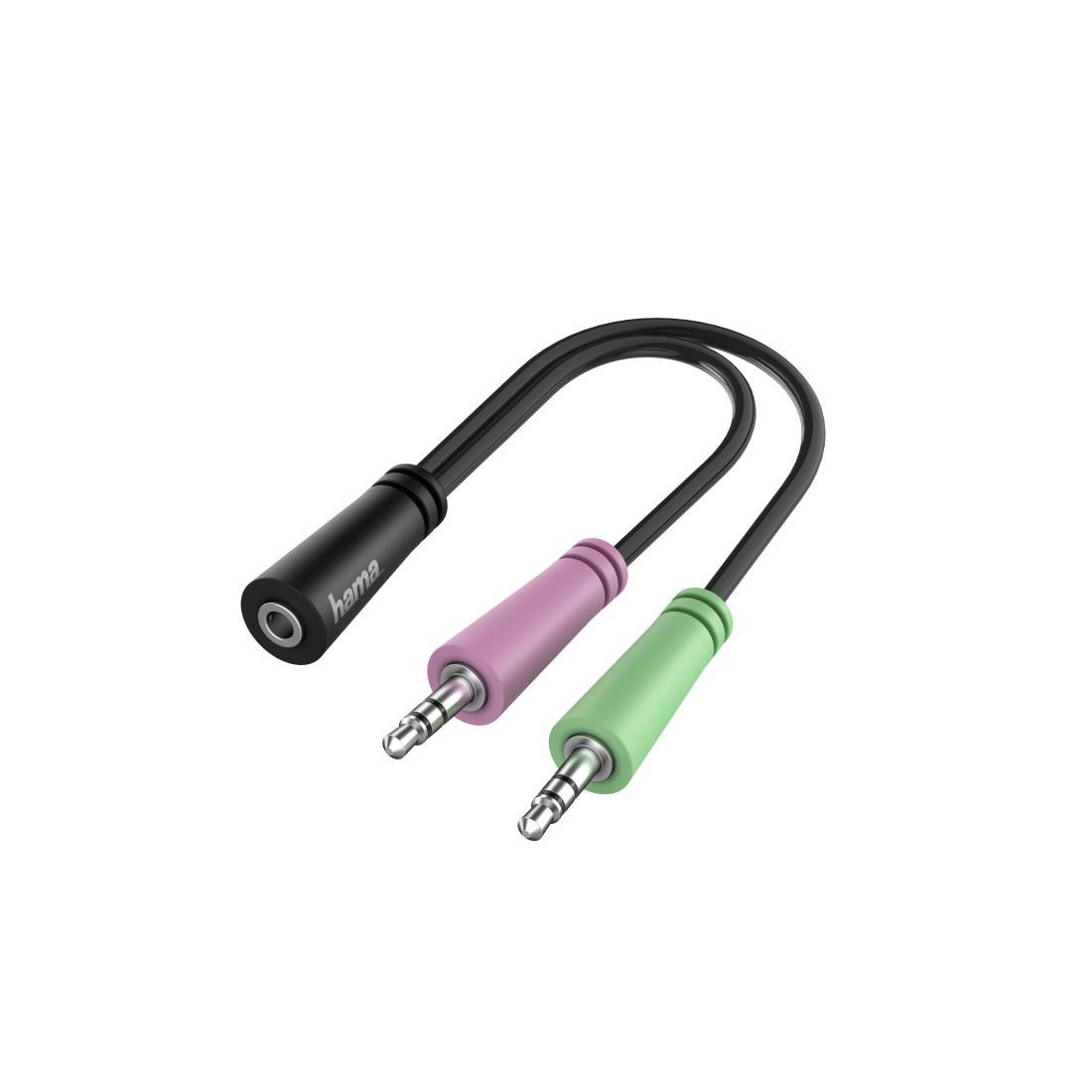 Audio-Adapter, 2x 3pol. 3,5-mm-Klinke-Stecker - 4pol. 3,5-mm-Klinke-Headset (00200351)