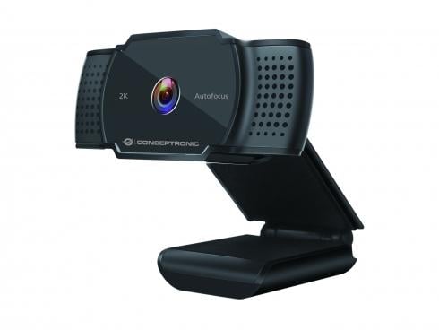 AMDIS02B 2K-Super-HD-Autofokus-Webcam mit Mikrofon, schwarz Webcam