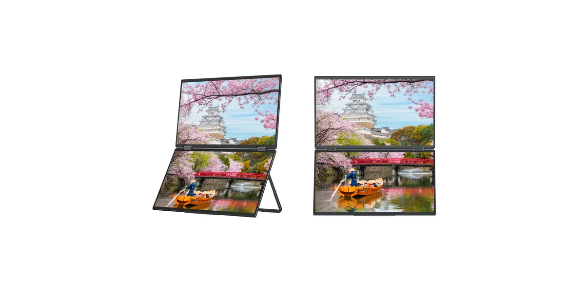 JN-DMD-IPS156F Dual-Monitor, Schwarz, 15,6 Zoll, Full HD, IPS, 60 Hz, 20 ms Portabler Monitor