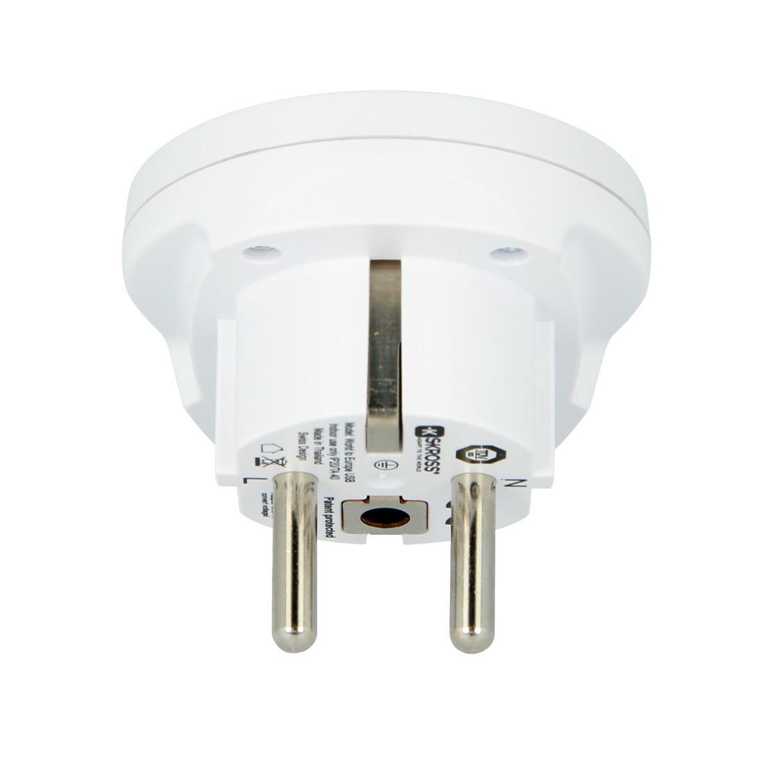 Reisestecker "World to Europe USB" (Bulk Ware), Weiß (00186721)