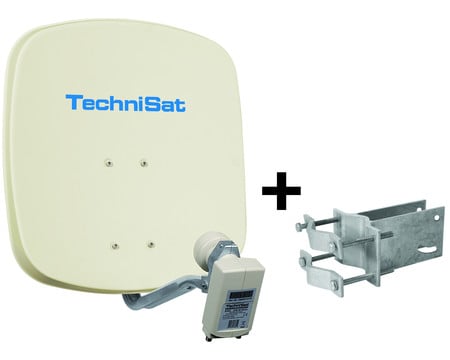 DigitalSat-Antenne DigiDish 45 Universal-Twin-LNB inkl. An-Rohr-Fitting beige