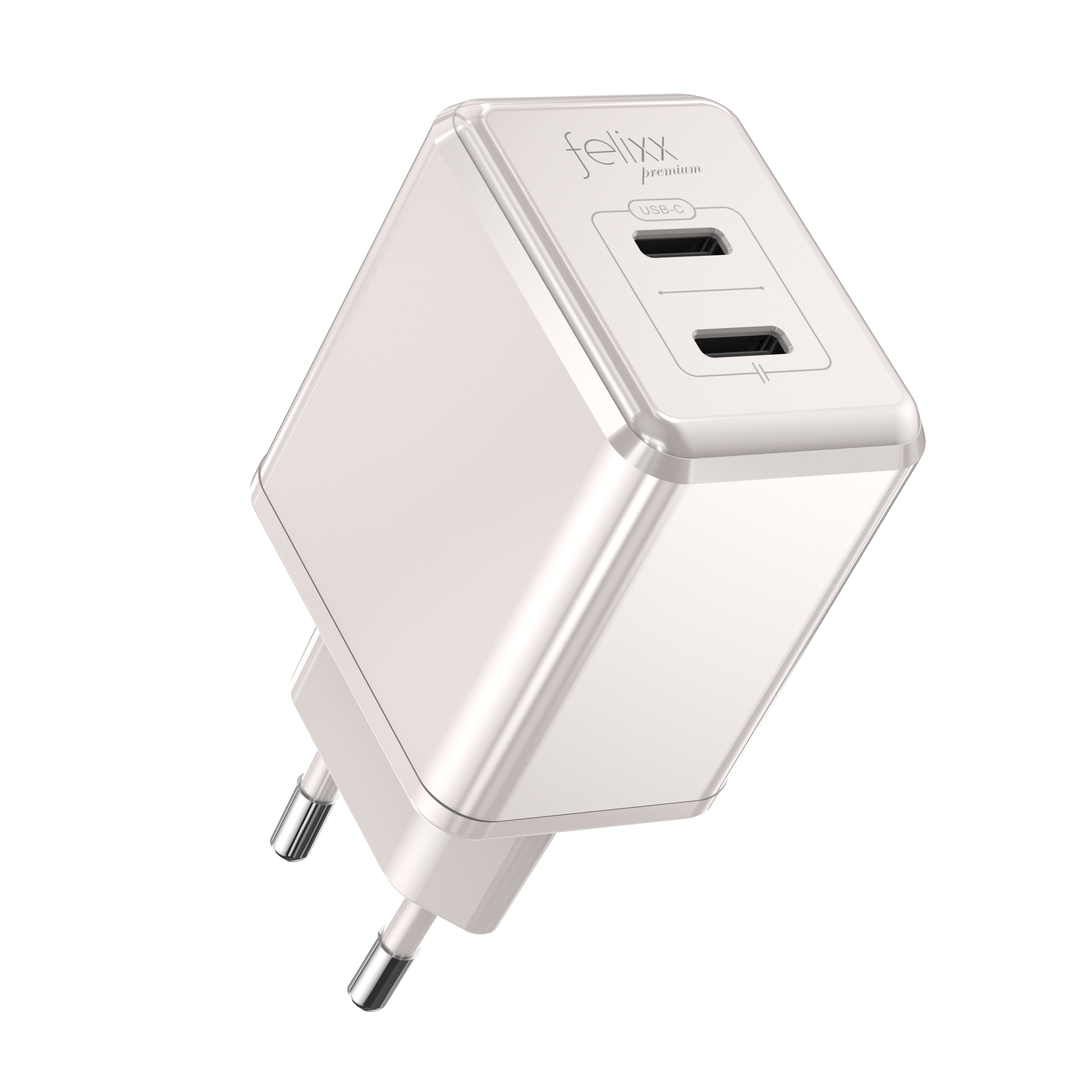 Premium 30W Schnelllader mit Power Delivery (PD) 2 Ports - Perlmut Weiß