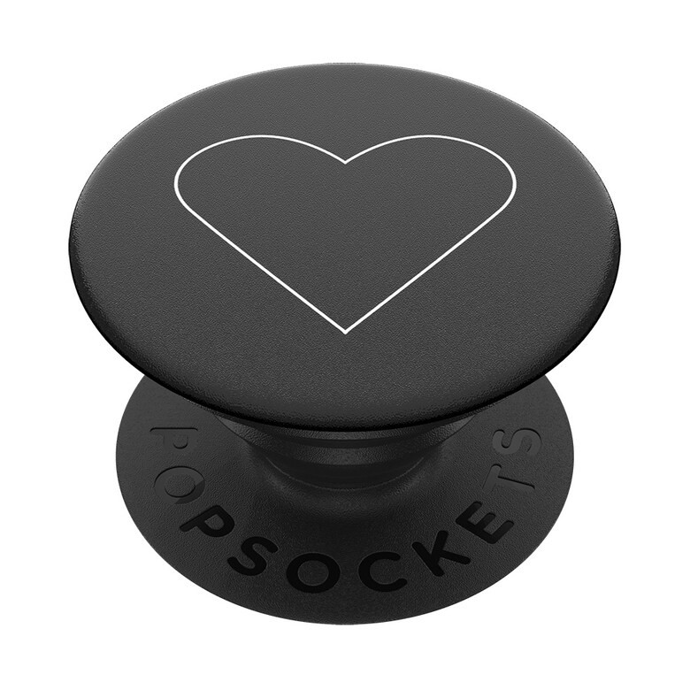 PopGrip White Heart Black