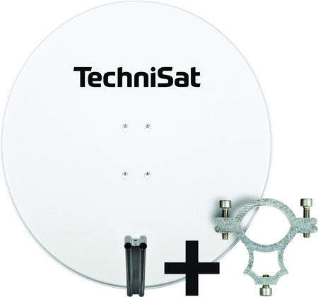 DigitalSat-Antenne SATMAN 850 Plus (mit AZ/EL-Halterung  und 40mm LNB-Halteschelle) polarweiß