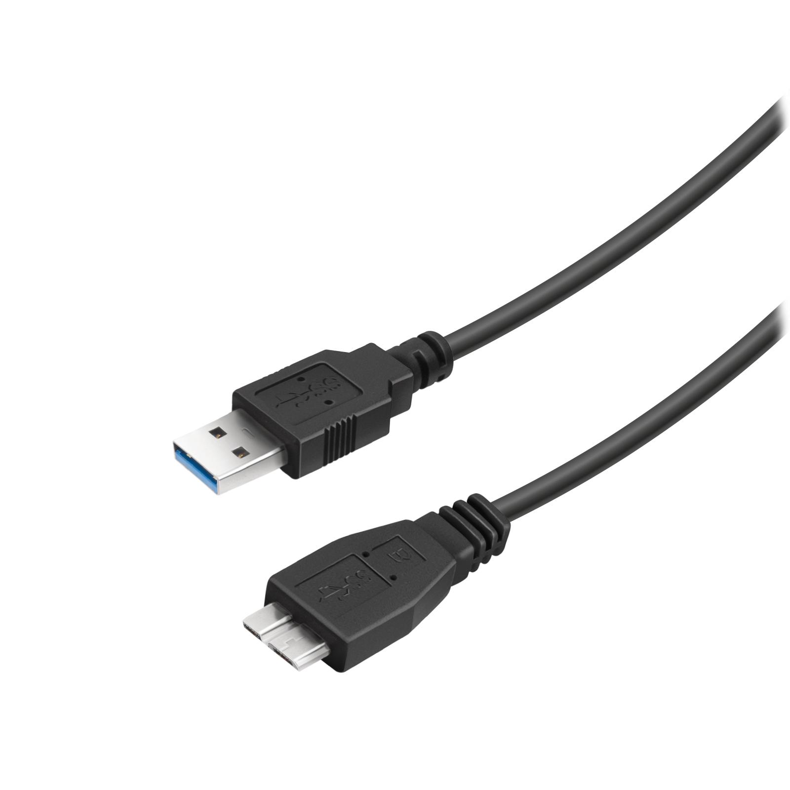 USB-A-auf-Micro-USB-Kabel, 0,75 m, schwarz