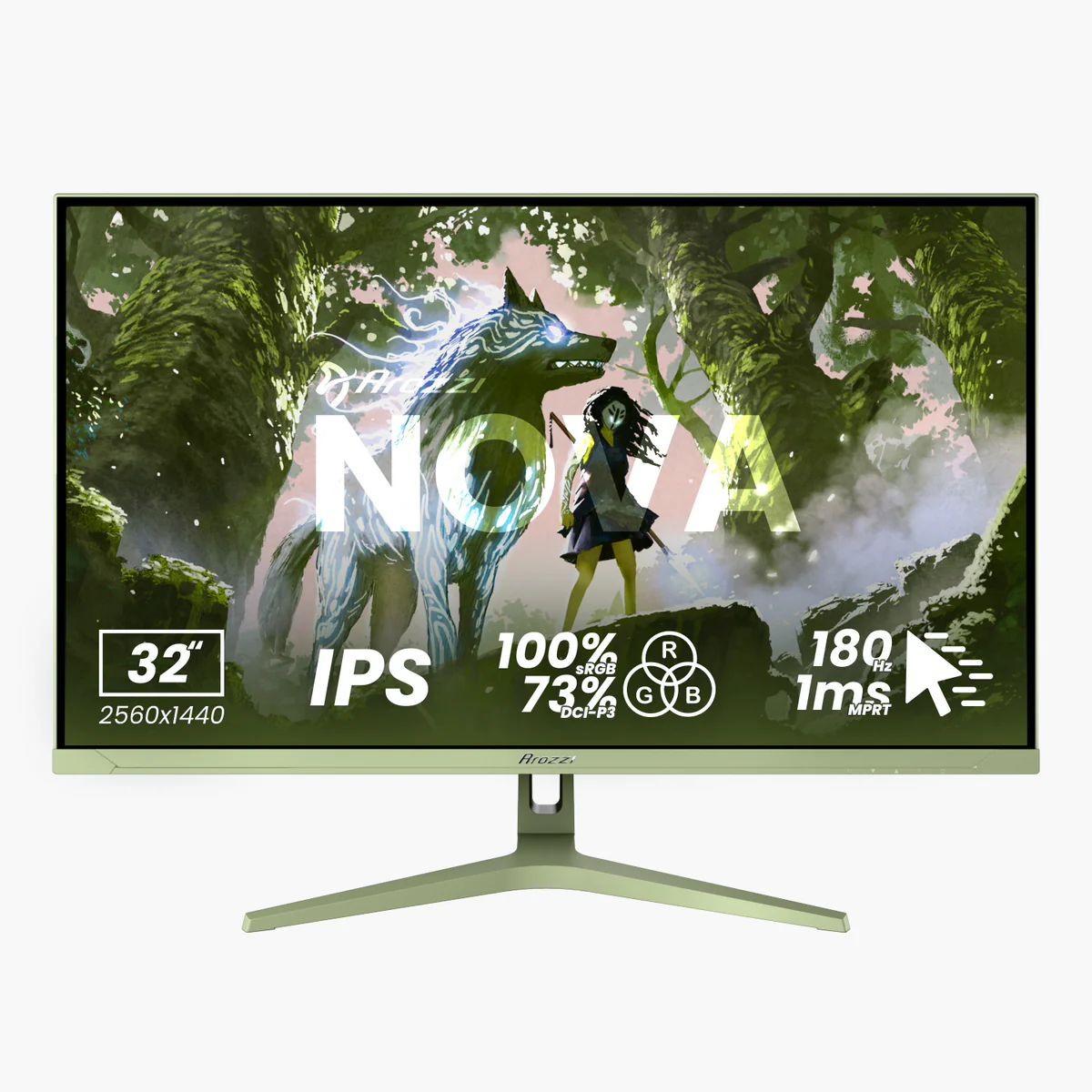 Nova, Grün, 32 Zoll, QHD, IPS, 180 Hz, 1 ms Gaming-Monitor
