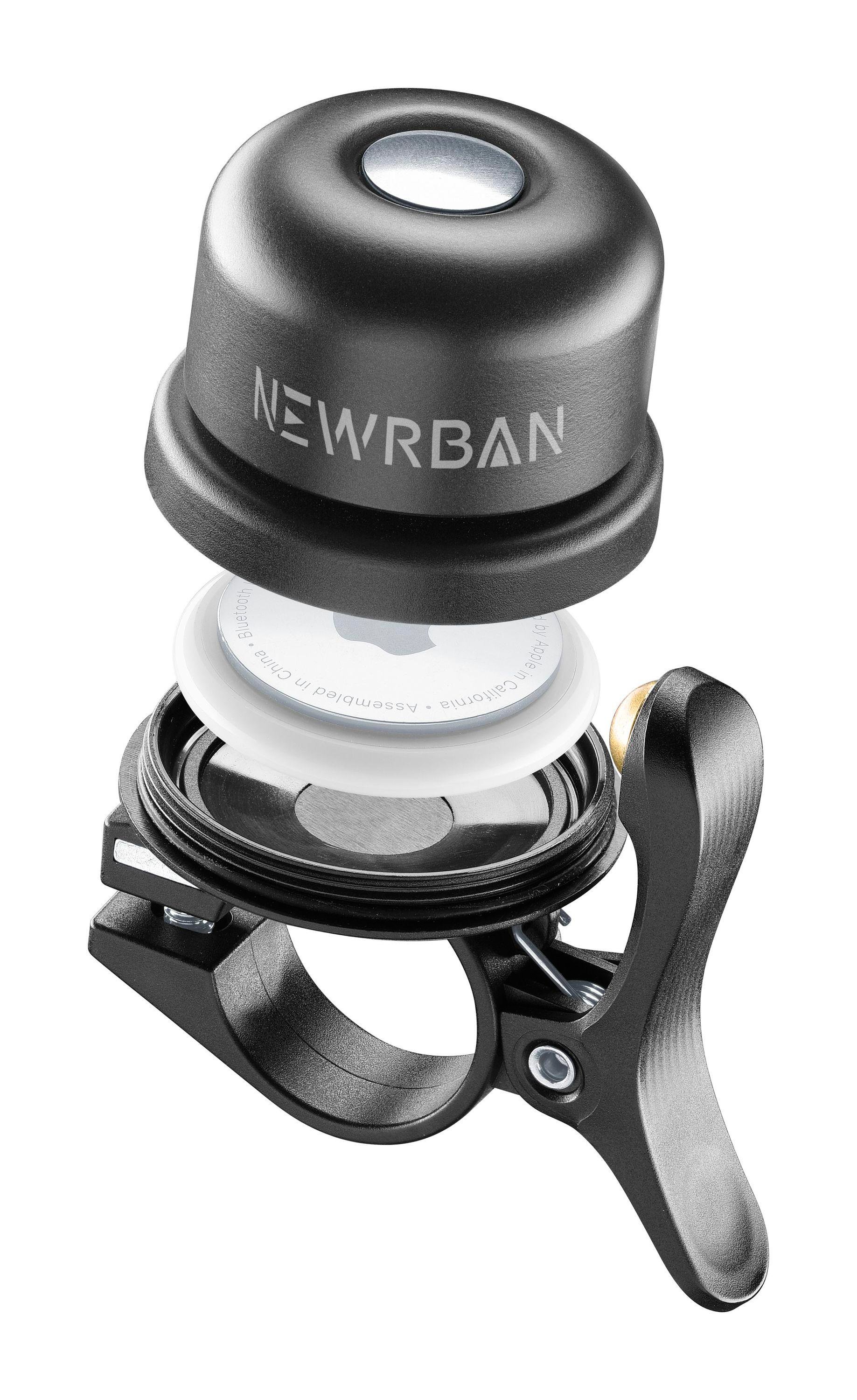 Newrban Lenkradklingel mit AirTag Halter Black