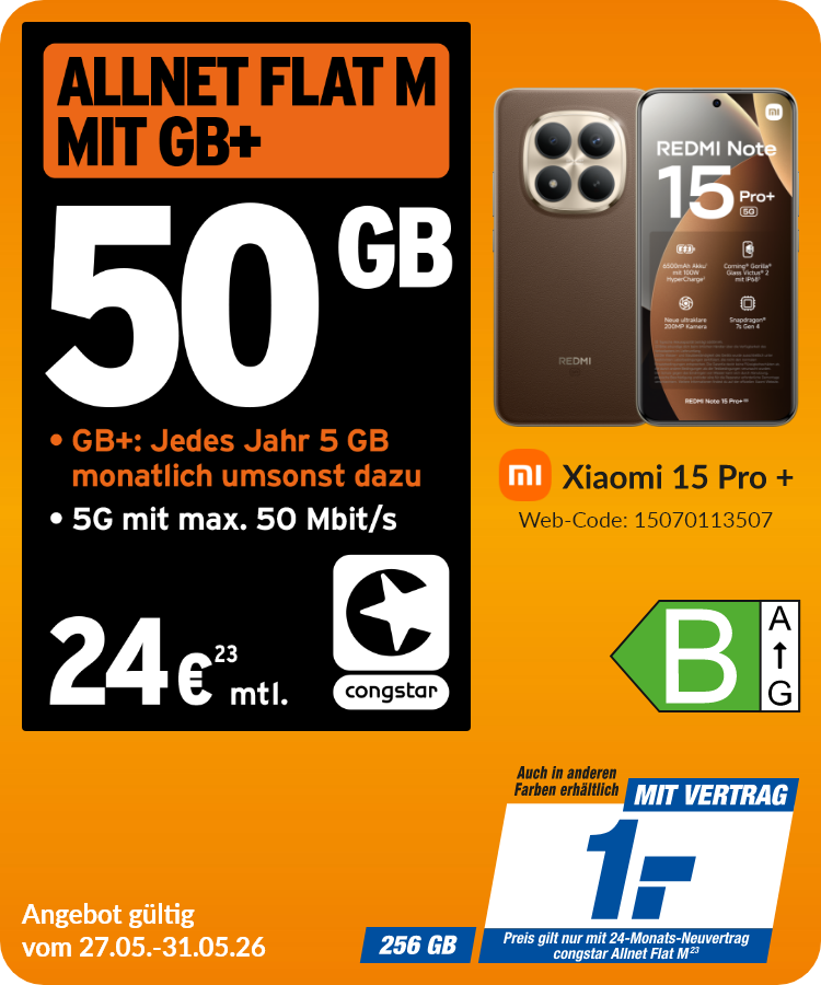 Redmi Note 15 Pro+ mit Allnet Flat M für 1€!