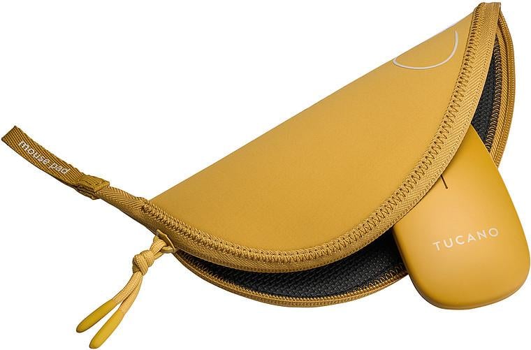 TOPO Faltbare Mousepad-Tasche inkl. Wireless-Maus, Senfgelb