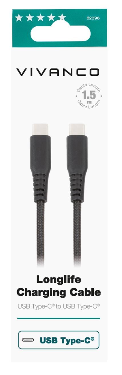LongLife Charging Cable, USB Type-C™, Daten- u. Ladekabel, 1,5m (62396)