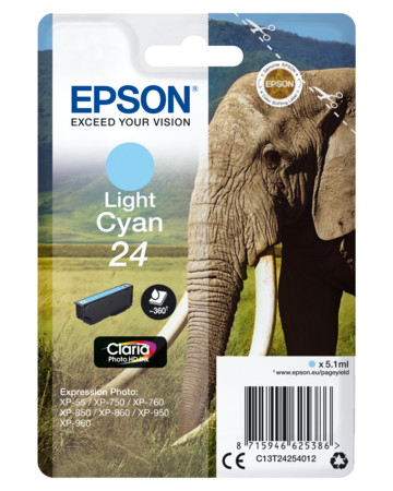 Tintenpatrone C13T24254012 light cyan Elefant