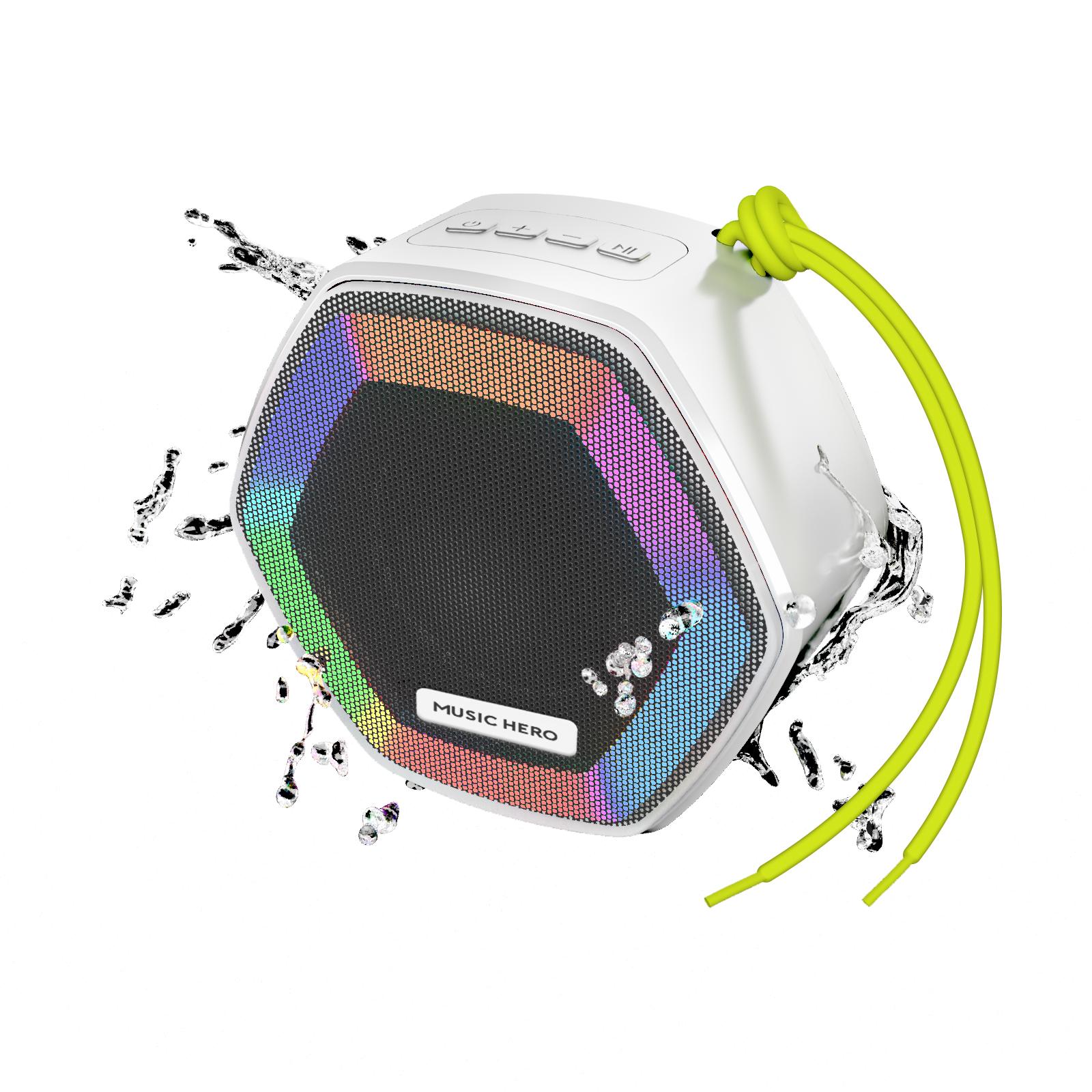 Kabelloser Lautsprecher IBIZA 5W mit mehrfarbigen LEDs, Weiß Bluetooth-Lautsprecher