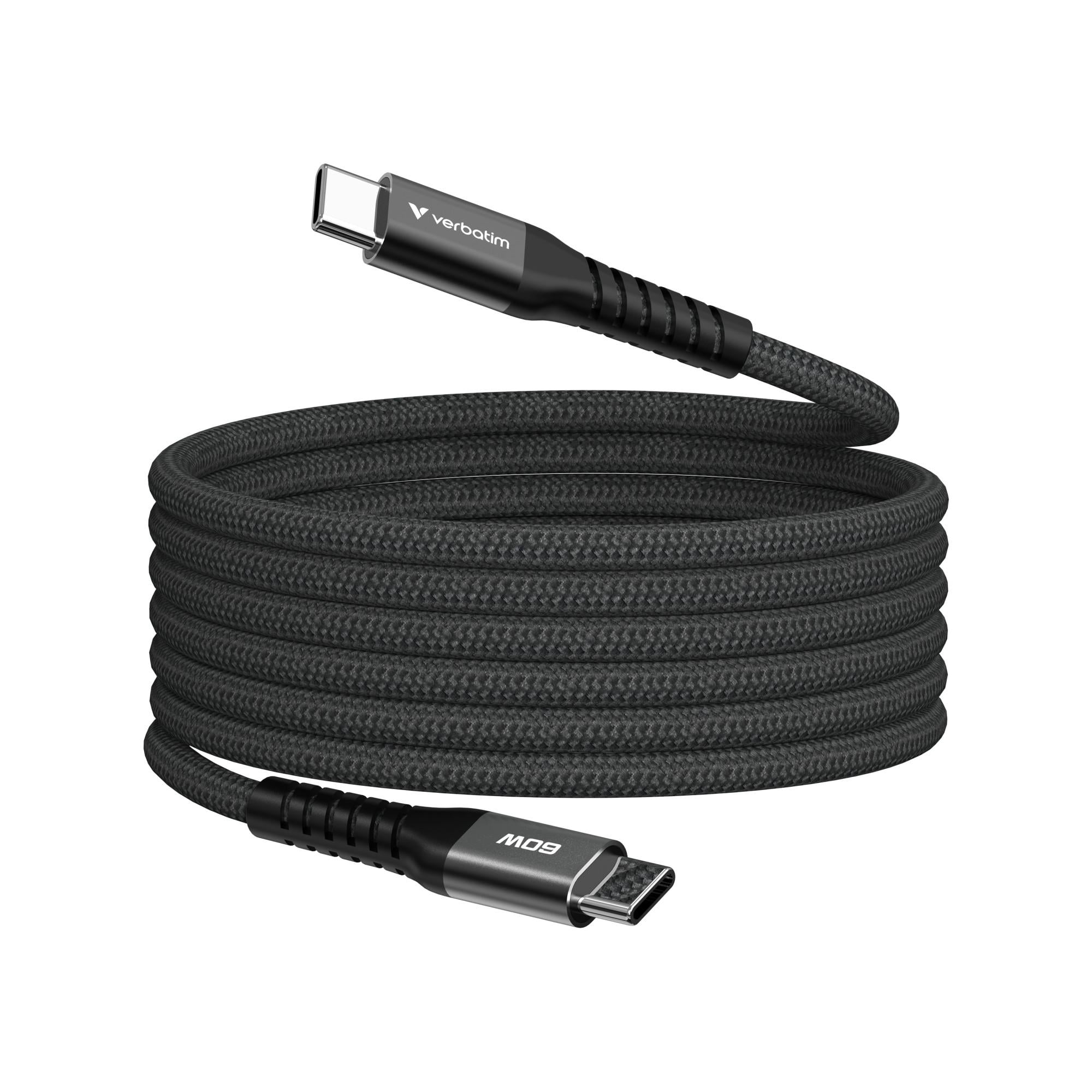 Sync & Charge Magnetkabel - 60W, USB-C auf USB-C, 1,2m, Schwarz
