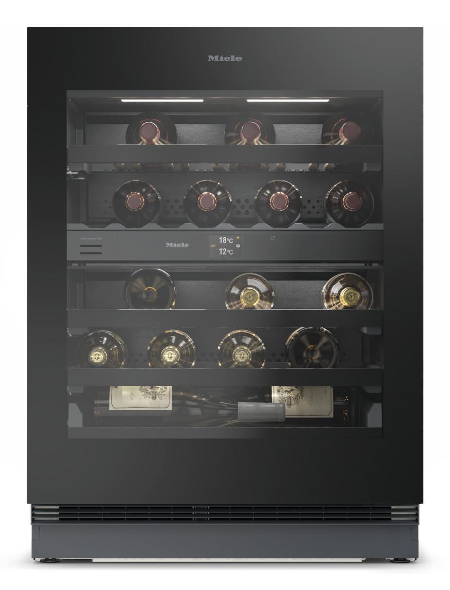 KWTUS 7096 E Obsidianschwarz Unterbau-Weintemperierschrank