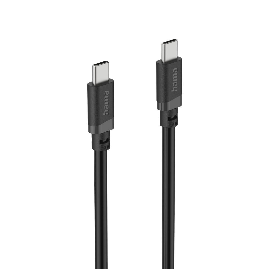 USB-C auf USB-C Kabel Ladekabel, USB-C - USB-C, 60 W, 1 m, Schwarz (00201806)
