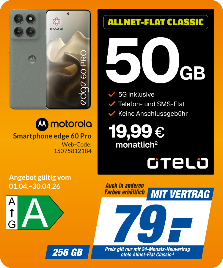 Motorola Edge 60 Pro mit Allnet Flat Classic für 79€!