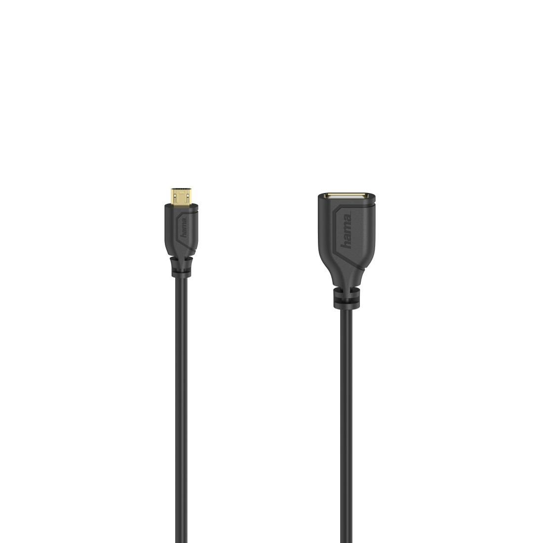 Micro-USB-OTG-Kabel "Flexi-Slim", USB 2.0, 480 Mbit/s, 0,15 m (00200613)