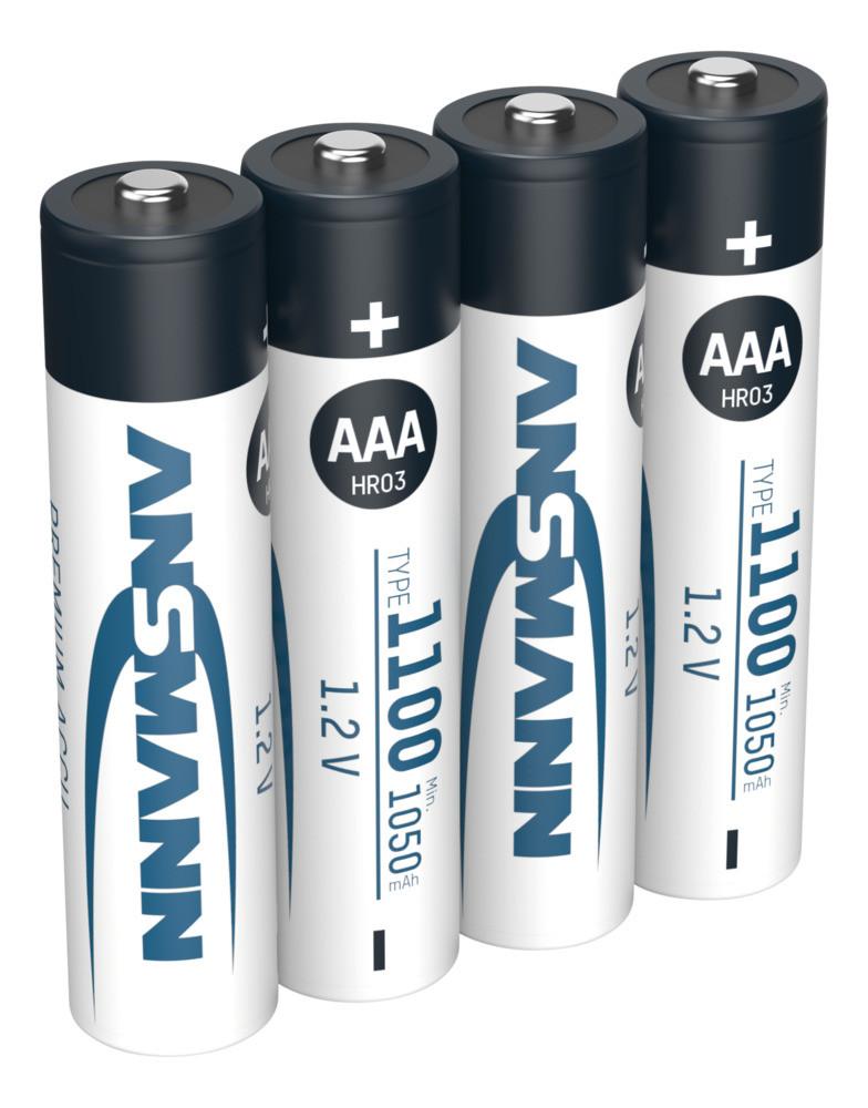 NiMH Akku Micro AAA Typ 1100 (min. 1050 mAh) 4er Blister Akku