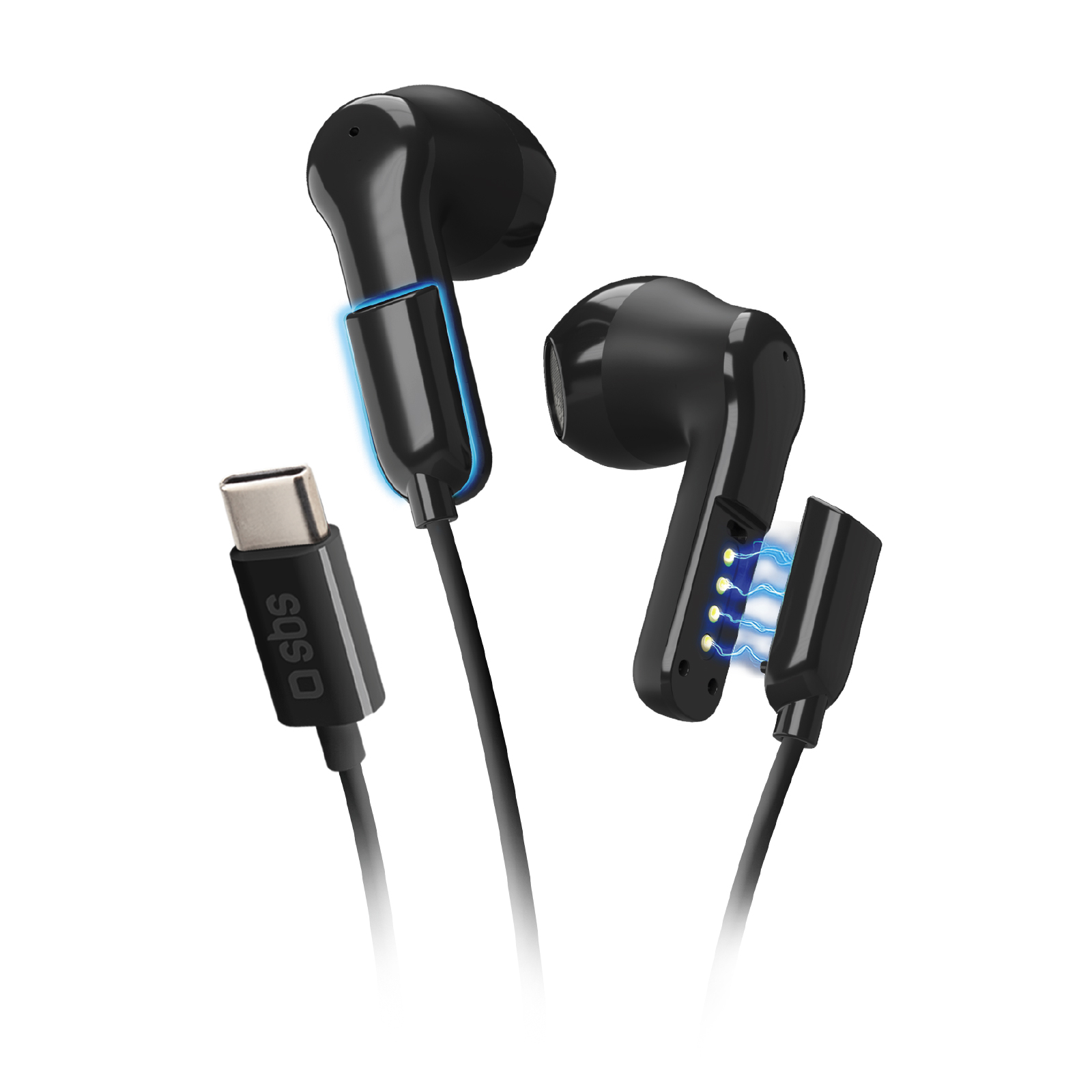 Ohrhörer 2-in-1 mit Dual-Modus und USB-C-Kabel, Schwarz In-Ear Kopfhörer