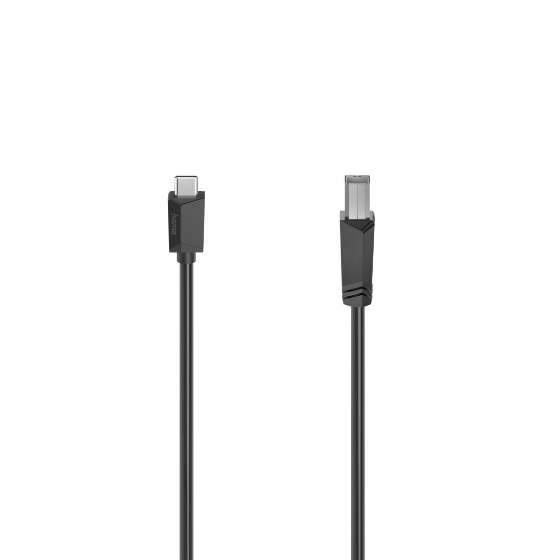 USB-C-Kabel, USB-C-Stecker - USB-B-Stecker, USB 2.0, 480 Mbit/s, 1,50 m (00200642)