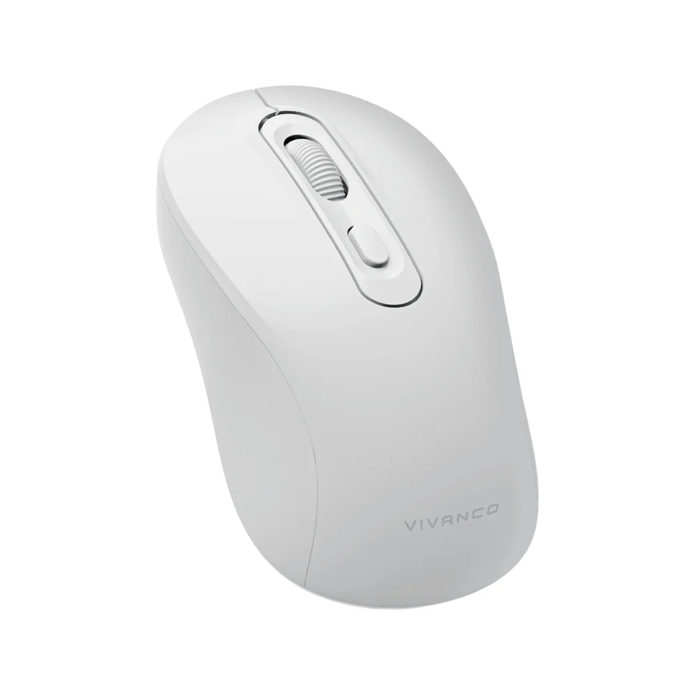Kabellose Maus mit ergonomischem Design und leisem Klick, Weiß