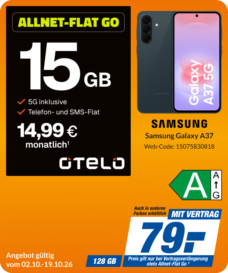 Samsung Galaxy A37 mit Allnet Flat GO für 79€!