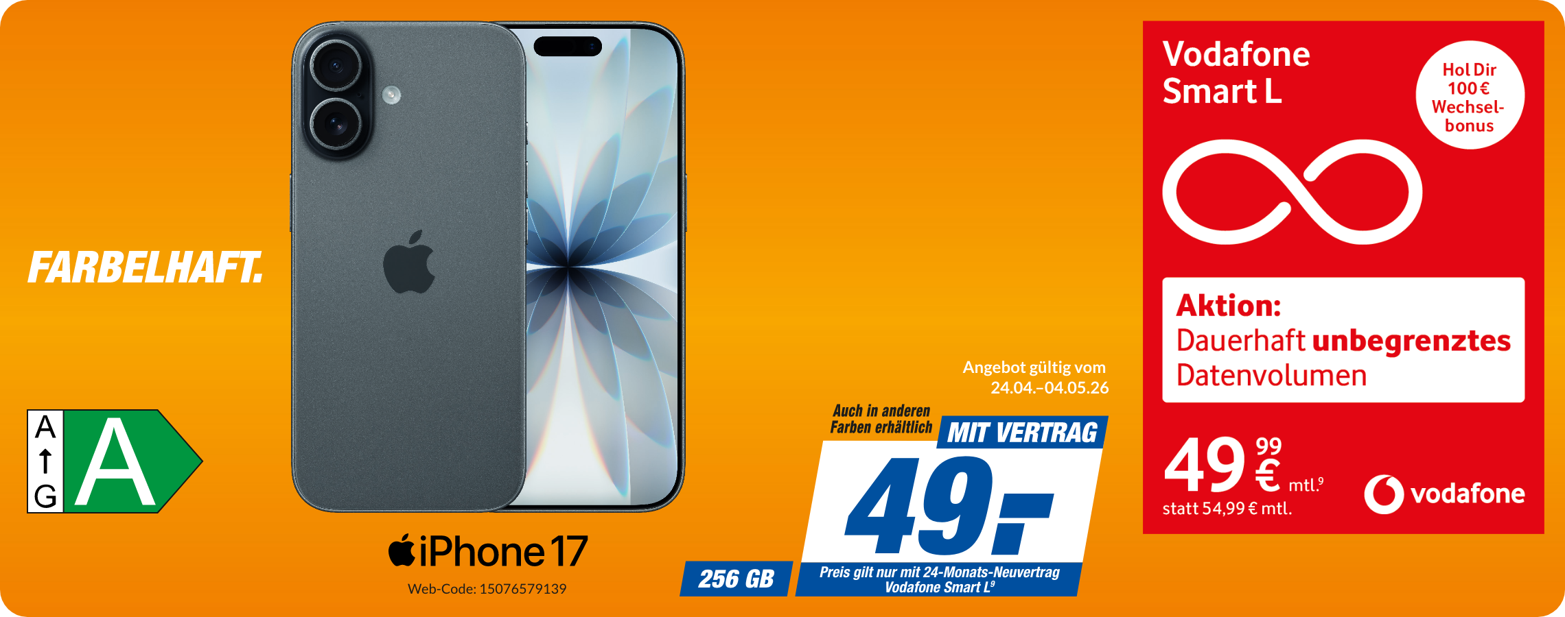 Apple iPhone 17 mit Smart L für 49€!