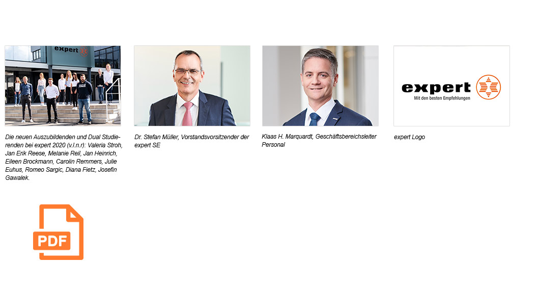 Pressmaterial: expert begrüßt neue Auszubildende und Dual Studierende in der Unternehmenszentrale