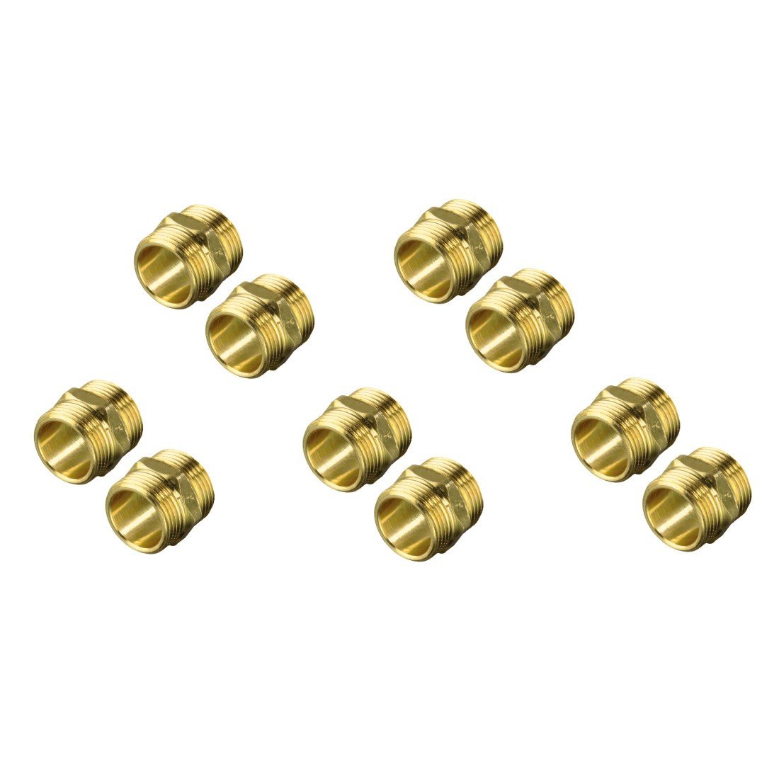 Zulaufschlauchverbinder aus Messing, 10 St./Polyb. (110965)