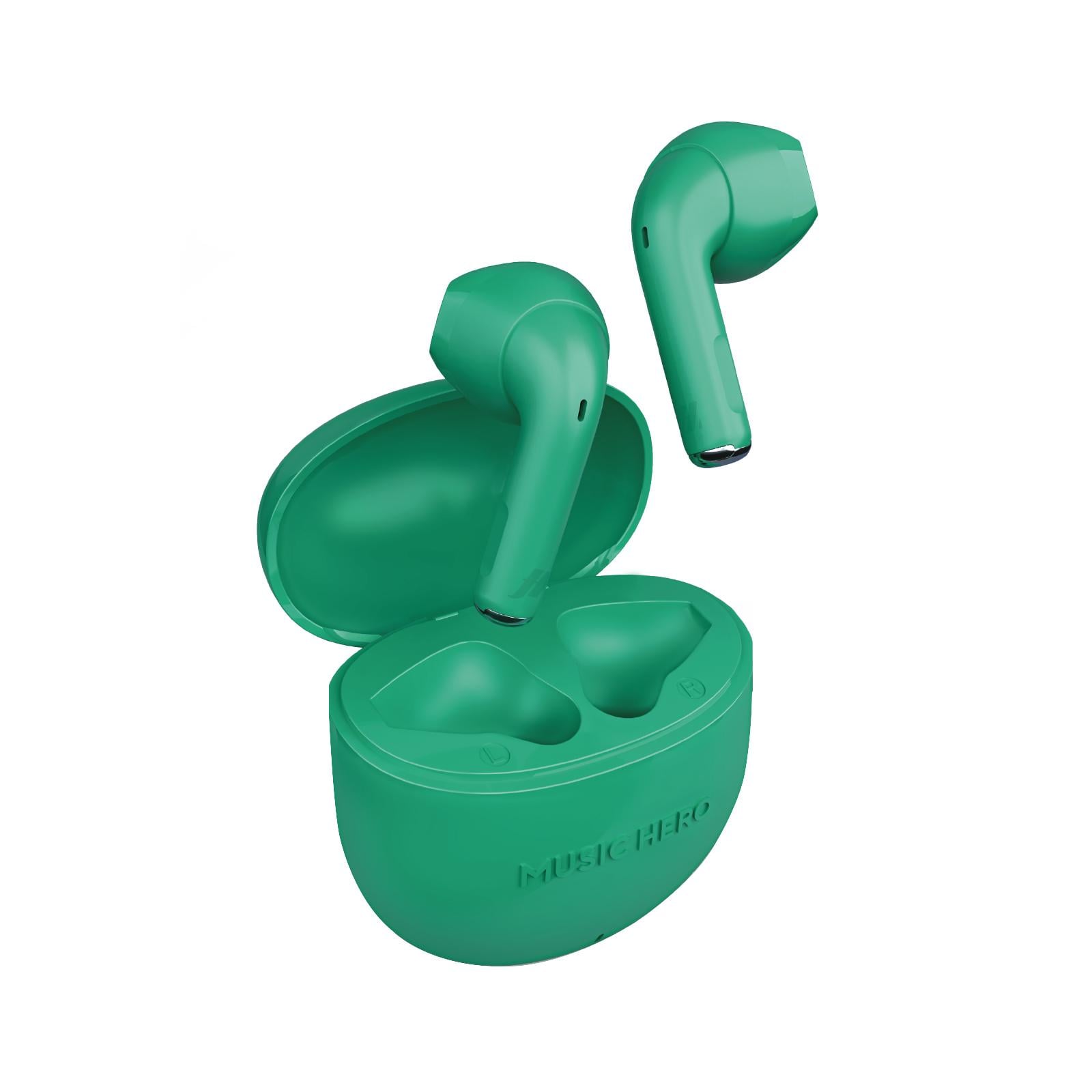 Nusoul True Wireless Ohrhörer mit Ladecase, integriertem Mikrofon und ergonomischem Design Grün In-Ear Kopfhörer