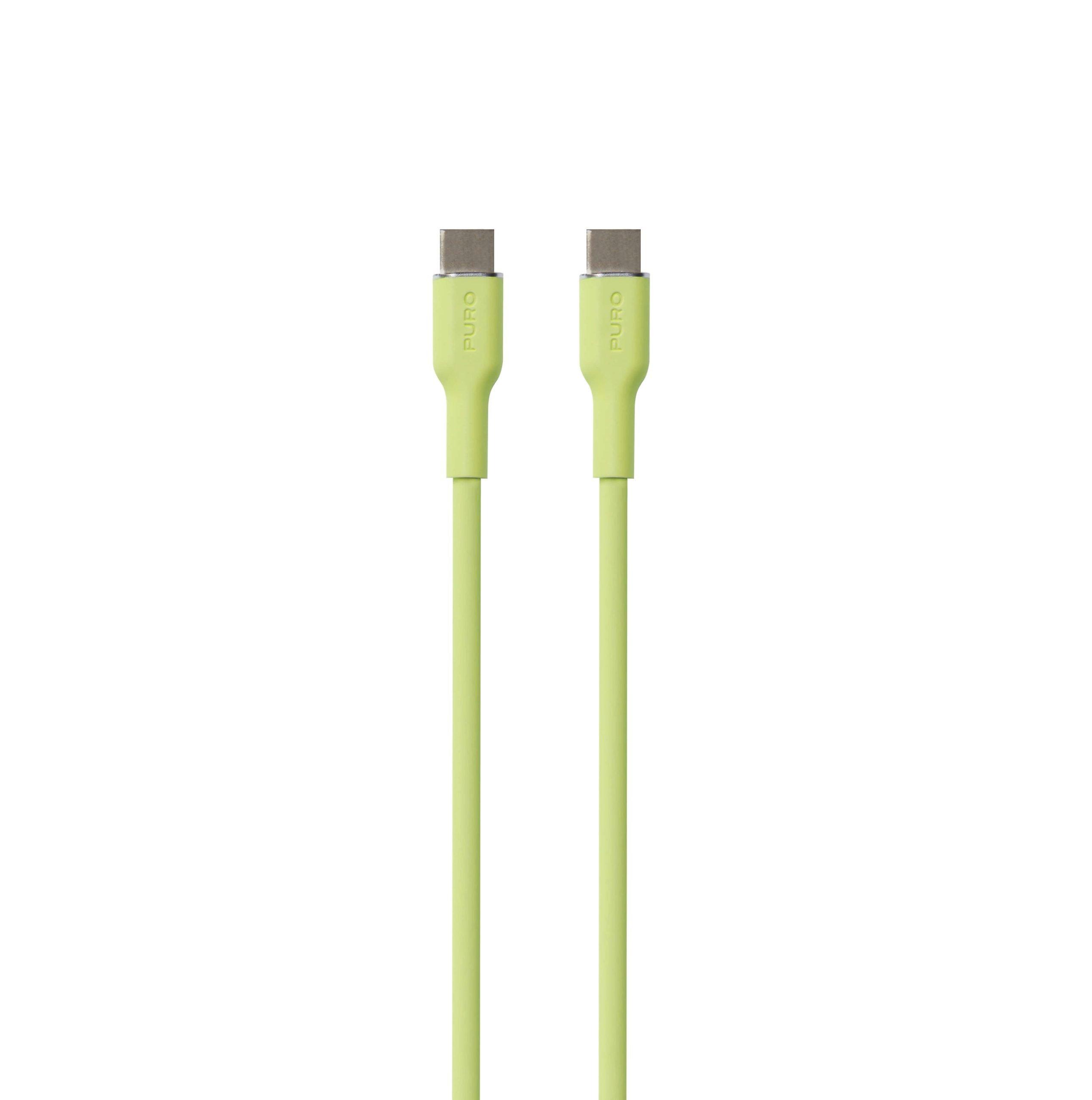 Power And Data Sync SOFT Cable From USB-C To USB-C 1,5m, Matcha Green