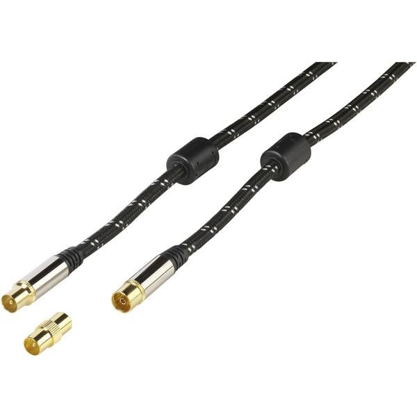 HQ Antennenkabel 120 dB, vergoldet mit hochwertiger Nylonummantelung, 1,5m (48138)