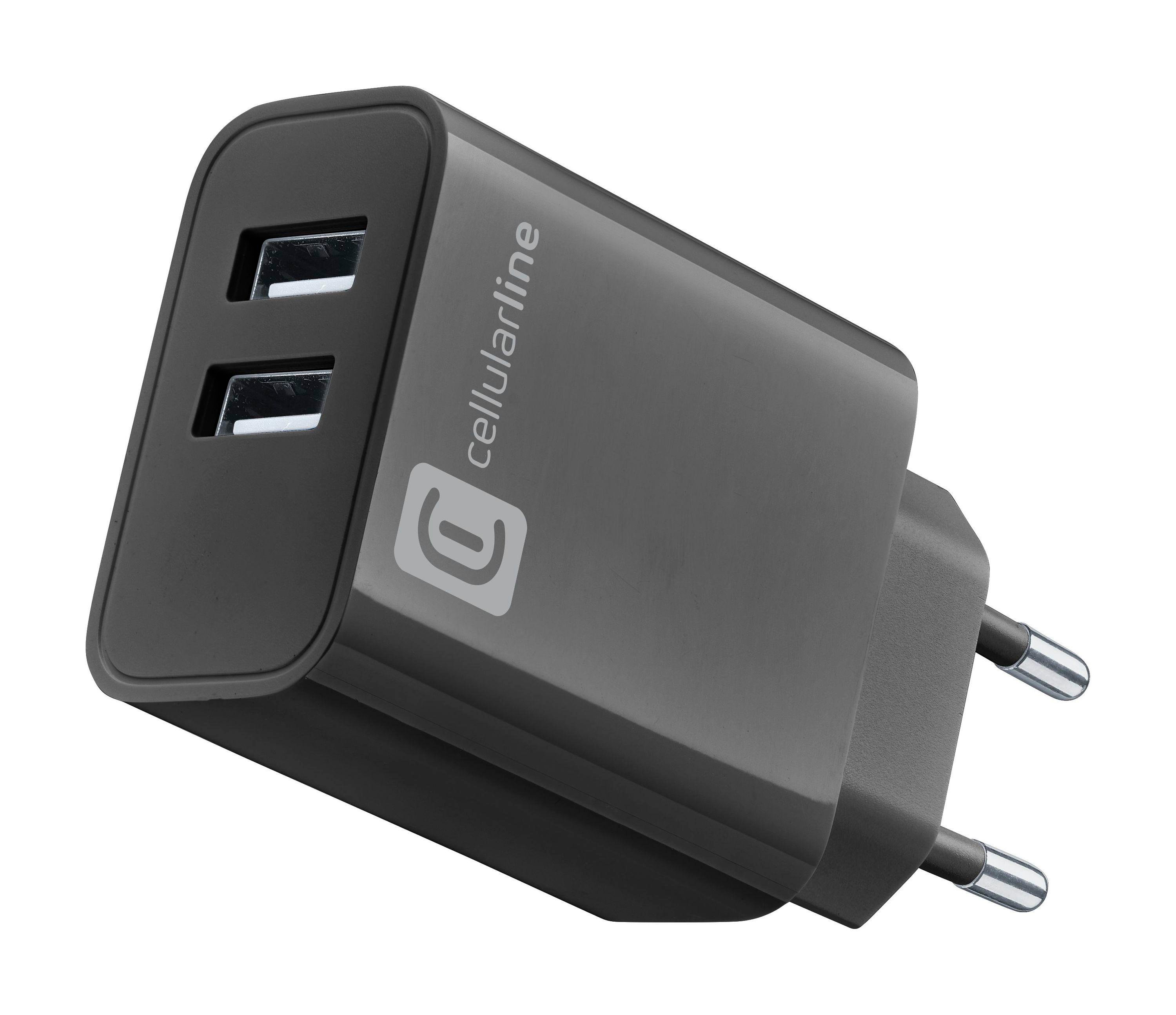 USB Charger Multipower 2 Ports Black