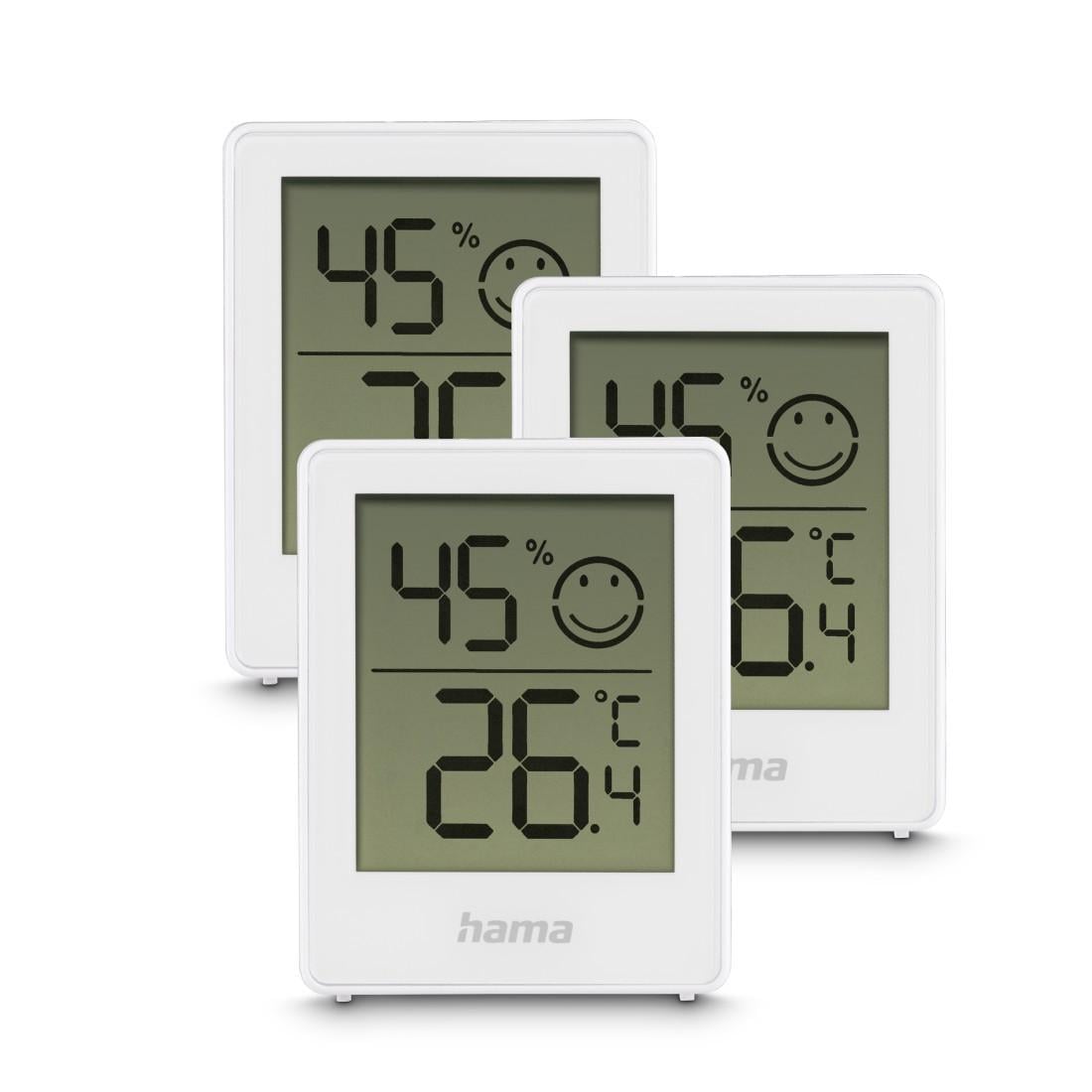 Thermometer und Hygrometer "Cres", digital, für innen, 3-er Set, Weiß (00222243)