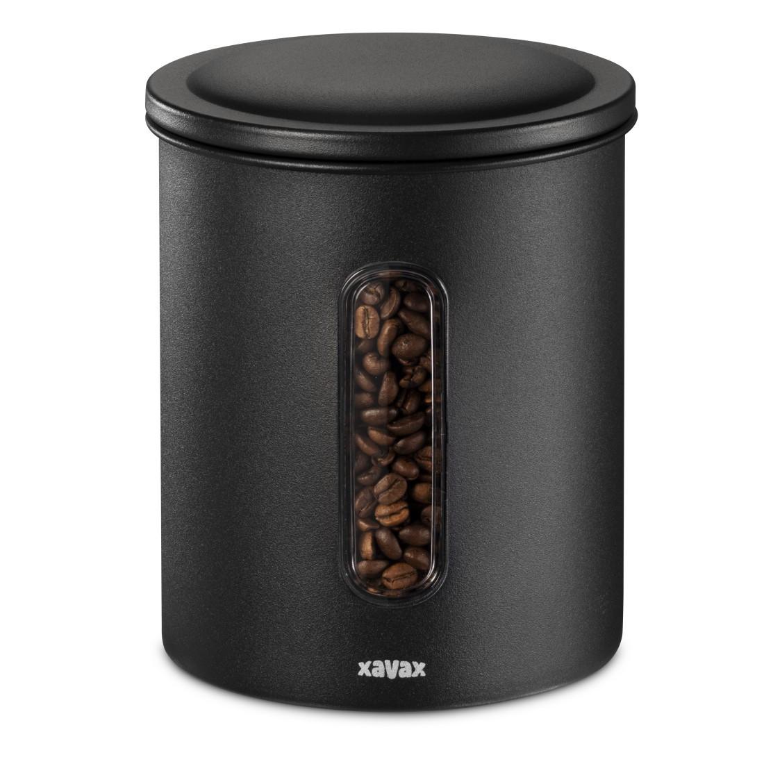 Kaffeedose für 500g Bohnen oder 700g Pulver, luftdicht, aromadicht, Schwarz (00111275)