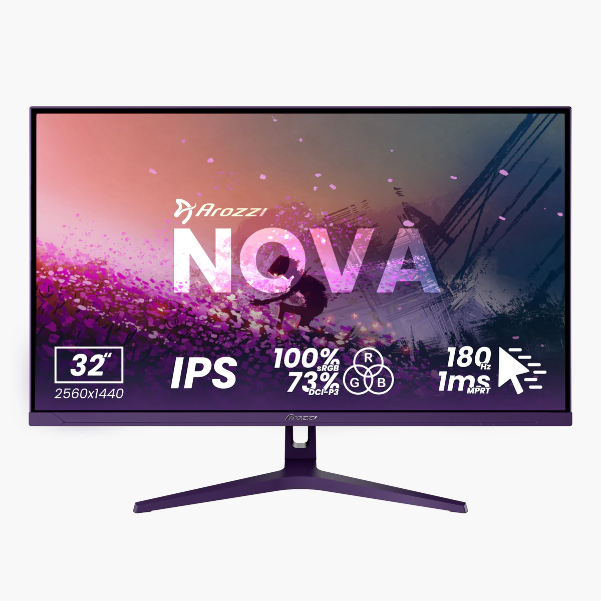 Nova, Lila, 32 Zoll, QHD, IPS, 180 Hz, 1 ms Gaming-Monitor