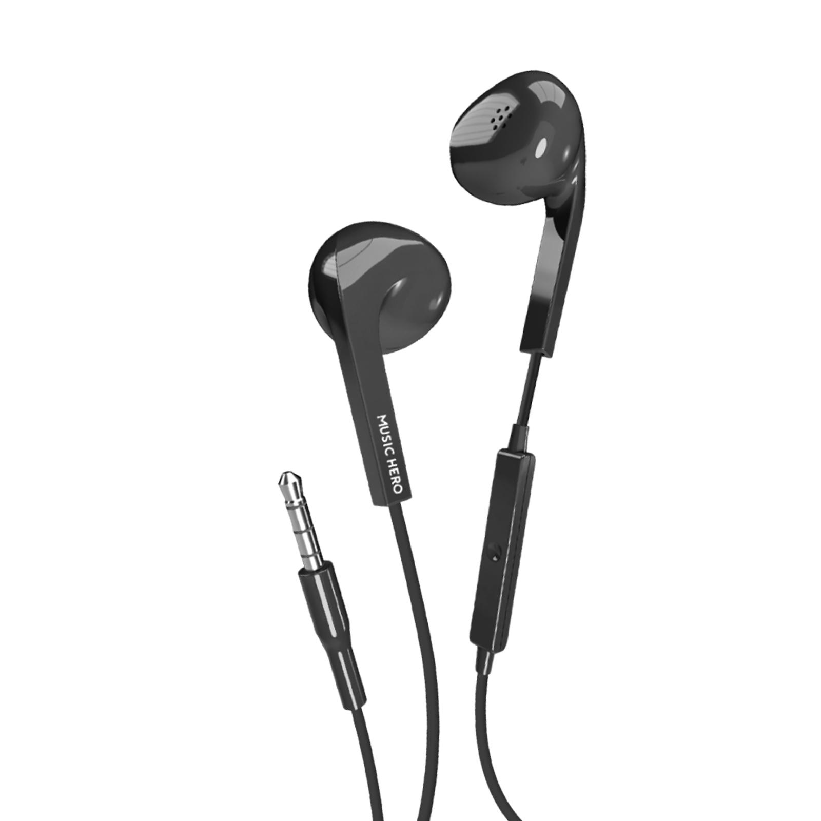 Kabelgebundene Ohrhörer mit 3,5-mm-Klinkenstecker, Schwarz In-Ear Kopfhörer