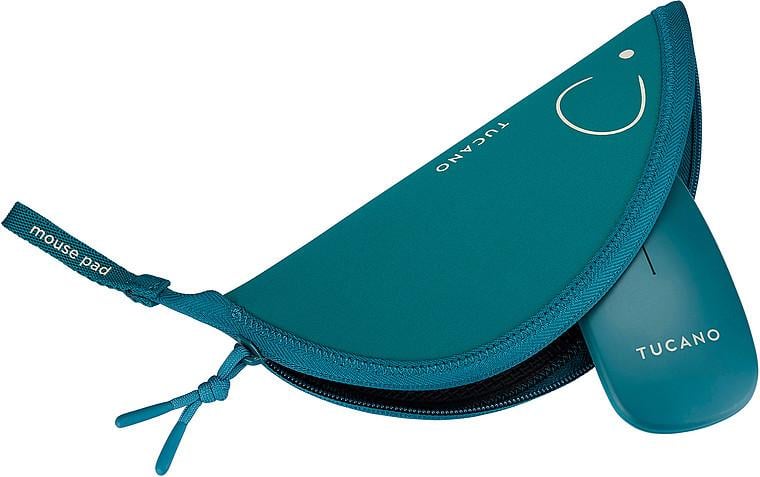 TOPO faltbare Mousepad-Tasche inkl. Wireless-Maus, Petrolblau