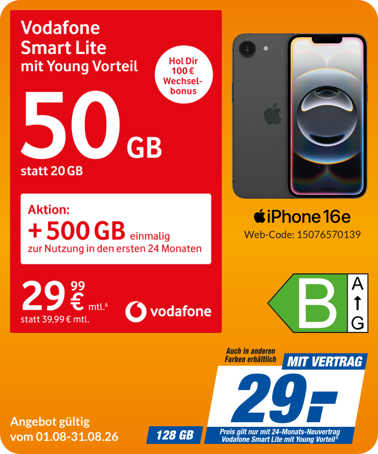 iPhone 16e mit Smart Lite für 29€!