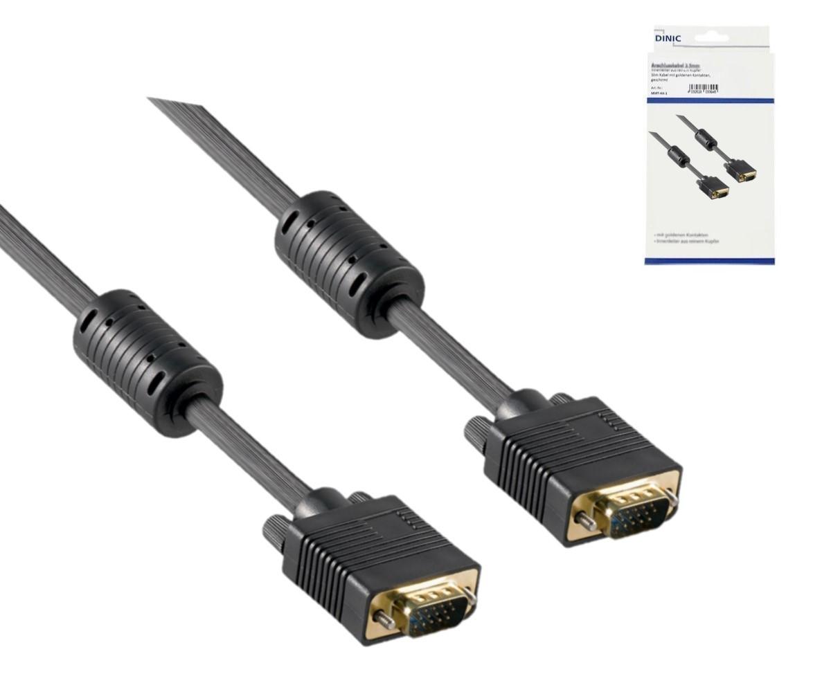 S-VGA Monitorkabel, DB15 Stecker auf Stecker, vergoldete Kontakte, 2-fach geschirmt, Ferritkerne